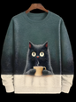 Cat Printed Japanese Art Prints Casual Sweatshirt Collection - ALOE WINGS STORE