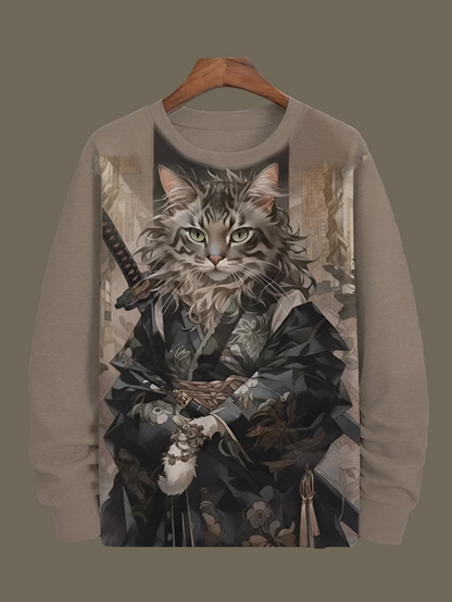 Cat Printed Japanese Art Prints Casual Sweatshirt Collection - ALOE WINGS STORE