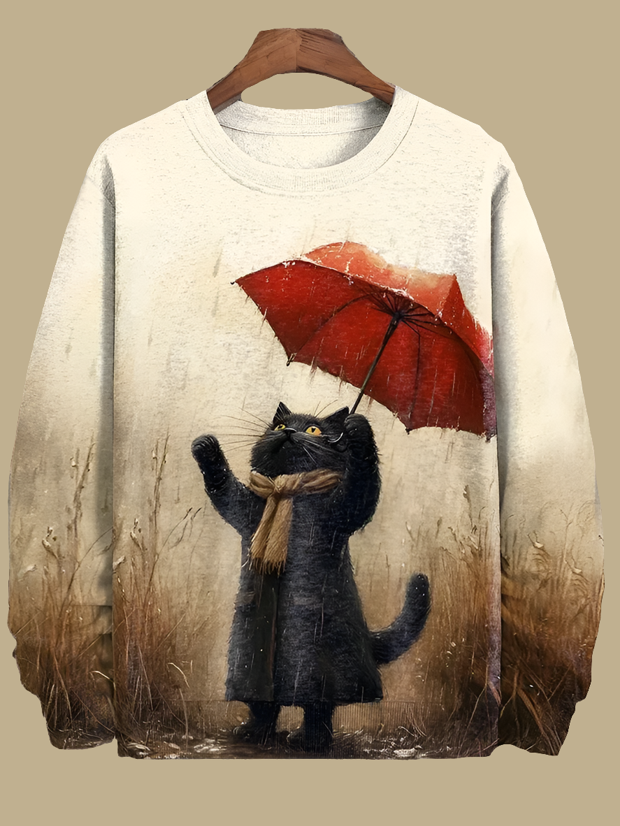 Cat Printed Japanese Art Prints Casual Sweatshirt Collection - ALOE WINGS STORE