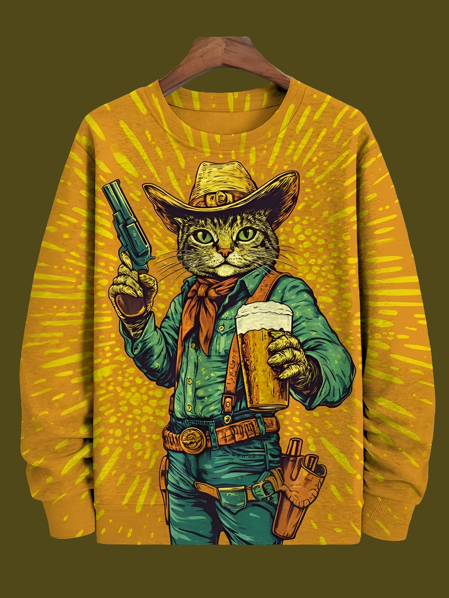 Cat Printed Japanese Art Prints Casual Sweatshirt Collection - ALOE WINGS STORE