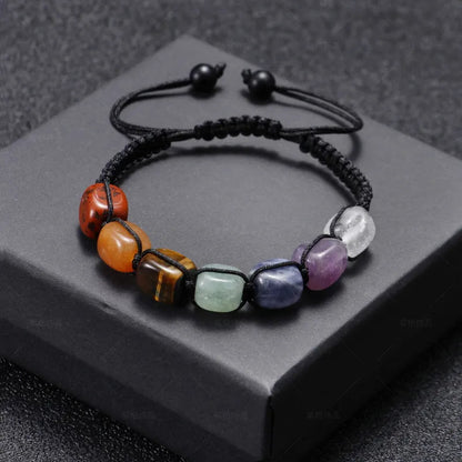 Charm Chakra Natural Stone Beaded Bracelet [SELECTION] - ALOE WINGS STORE