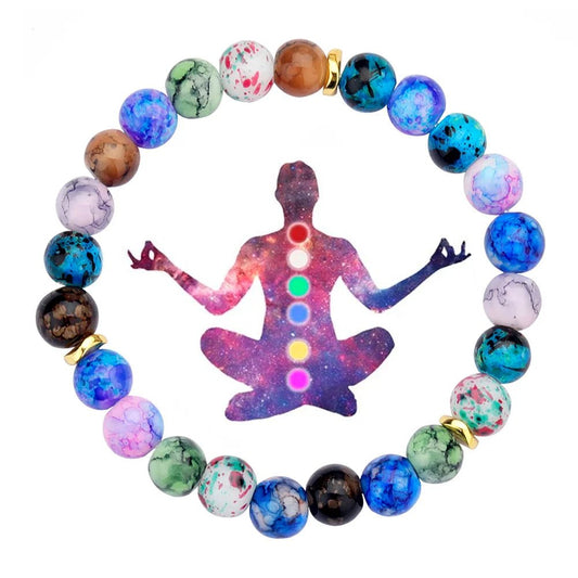7 Chakra Healing Beaded Bracelet with Natural Lava Precious Stones [SELECTION] - ALOE WINGS STORE