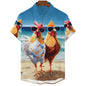 Funny Chicken Graphic Unisex Collared Shirts Collection - ALOE WINGS STORE
