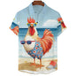 Funny Chicken Graphic Unisex Collared Shirts Collection - ALOE WINGS STORE