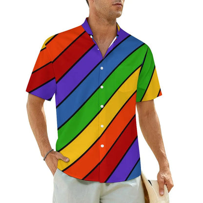 2.Men's Casual Funky Art Short Sleeve Collared Beach Shirts Collection - ALOE WINGS STORE