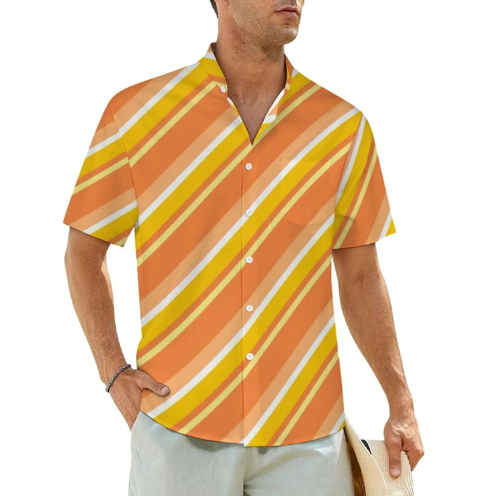 2.Men's Casual Funky Art Short Sleeve Collared Beach Shirts Collection - ALOE WINGS STORE