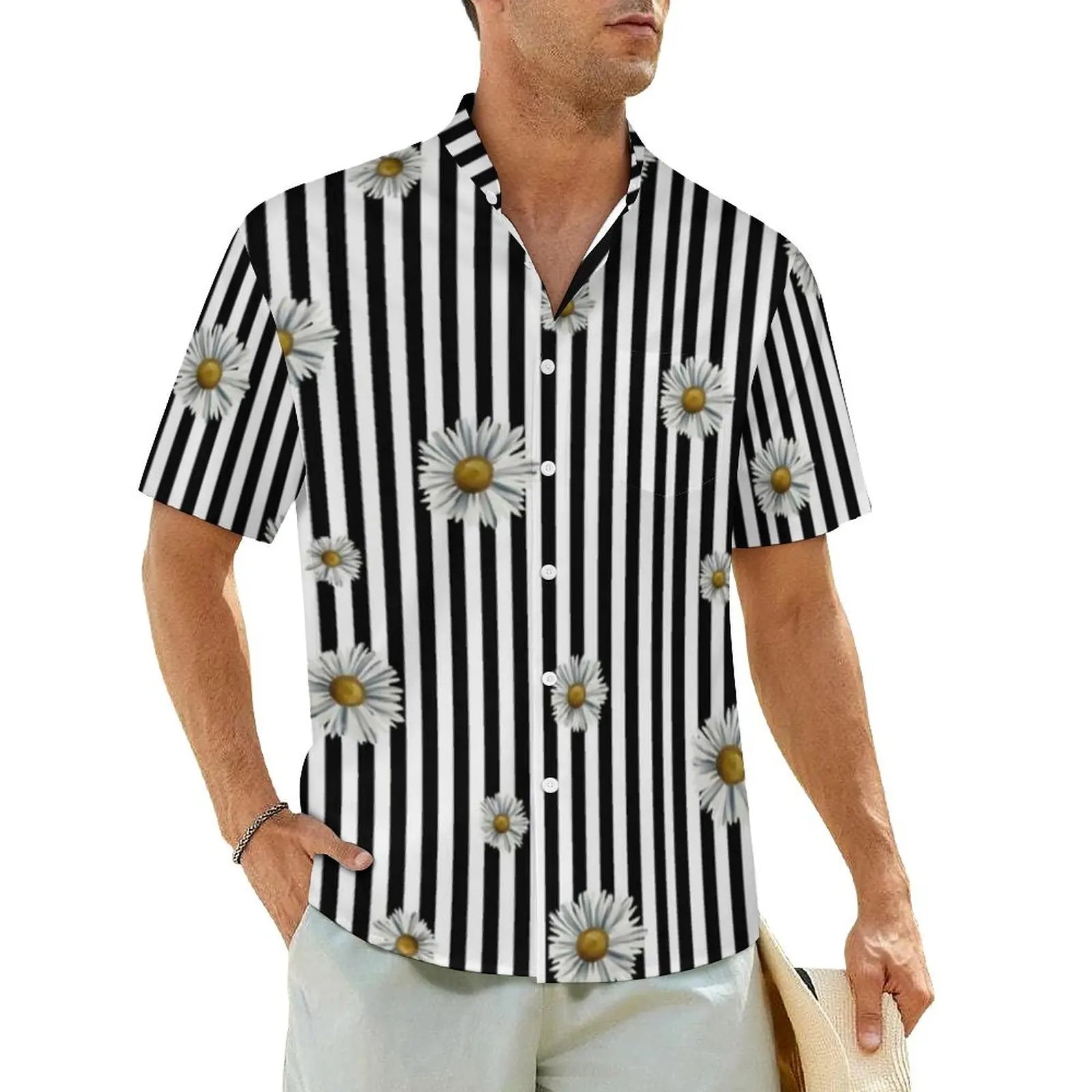 2.Men's Casual Funky Art Short Sleeve Collared Beach Shirts Collection - ALOE WINGS STORE