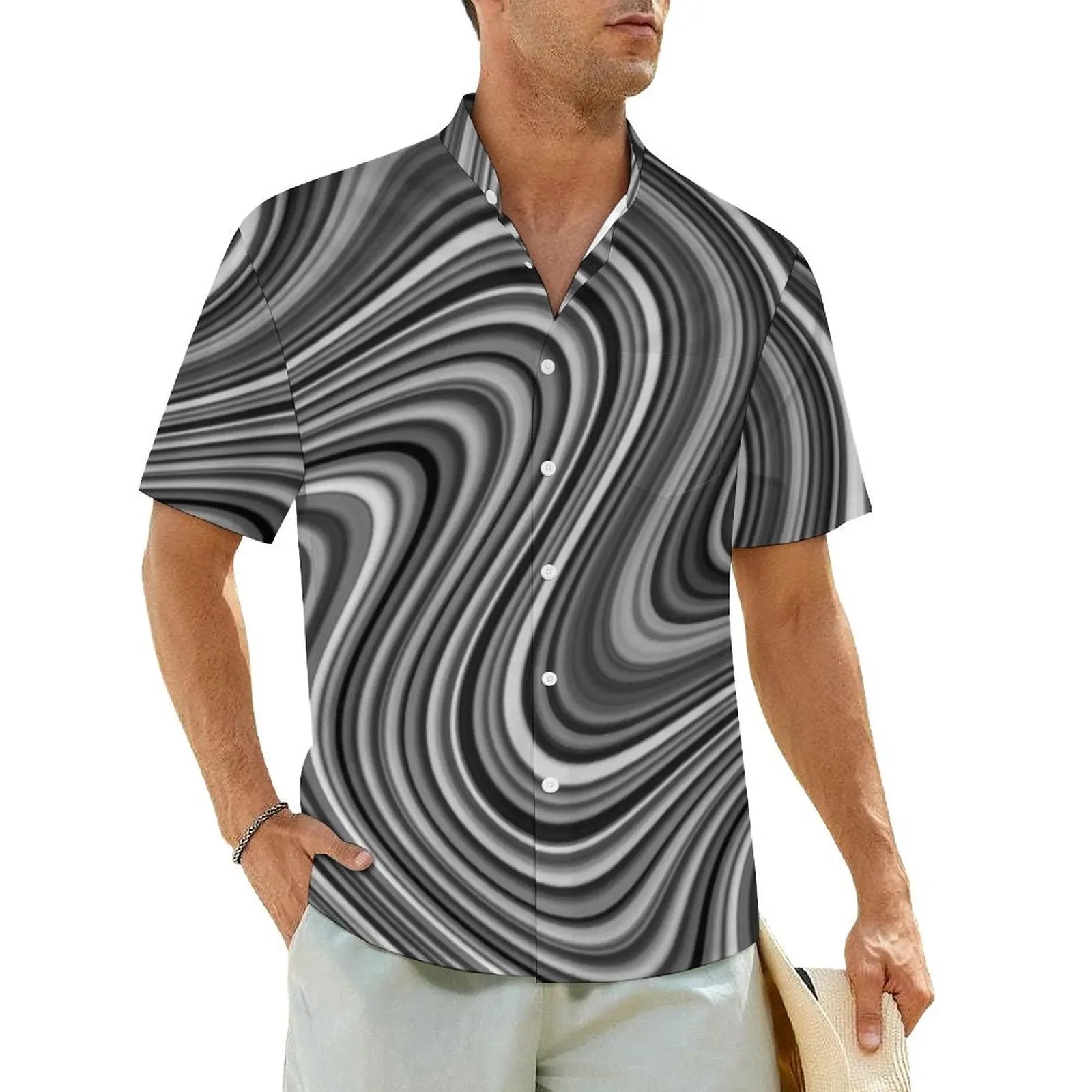 2.Men's Casual Funky Art Short Sleeve Collared Beach Shirts Collection - ALOE WINGS STORE