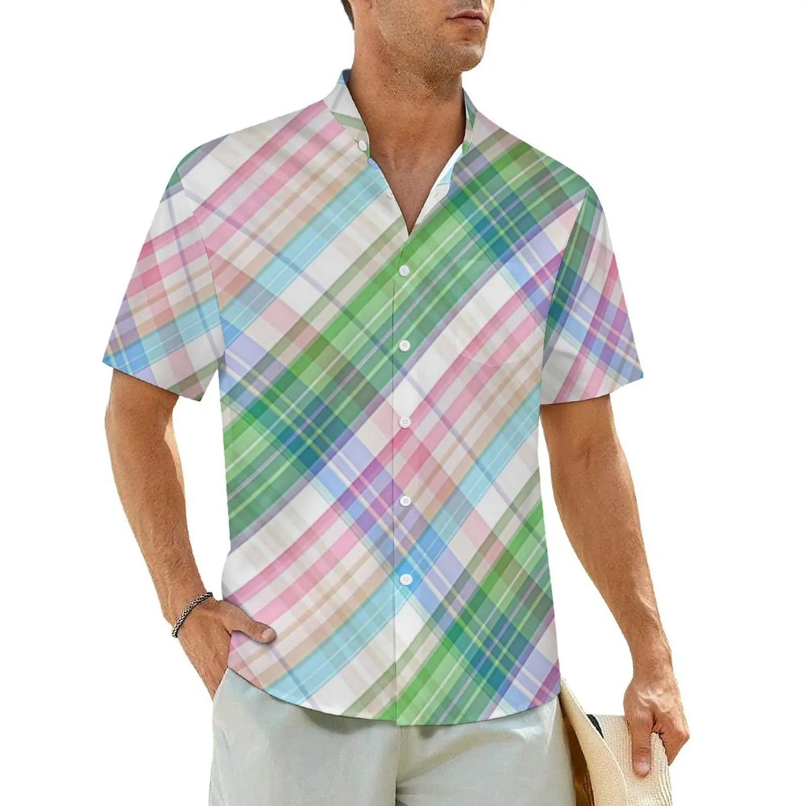 2.Men's Casual Funky Art Short Sleeve Collared Beach Shirts Collection - ALOE WINGS STORE
