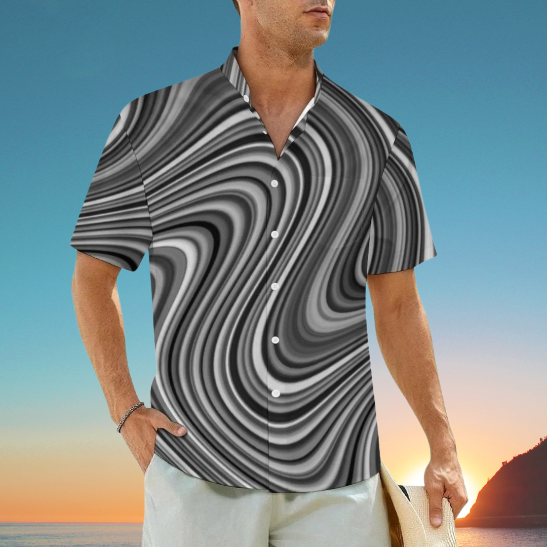 2.Men's Casual Funky Art Short Sleeve Collared Beach Shirts Collection - ALOE WINGS STORE