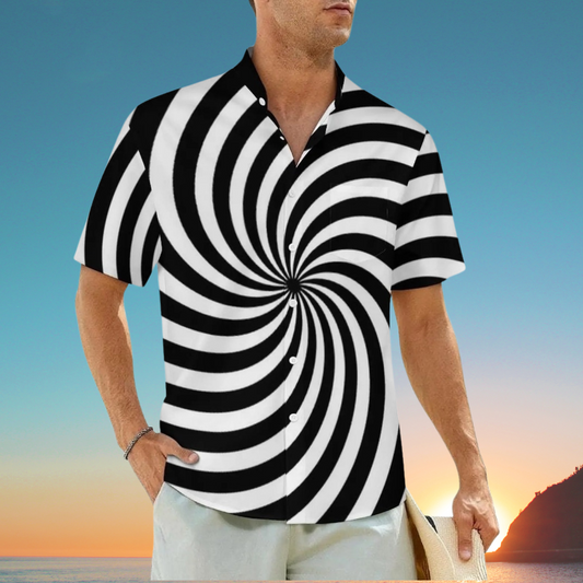 2.Men's Casual Funky Art Short Sleeve Collared Beach Shirts Collection - ALOE WINGS STORE