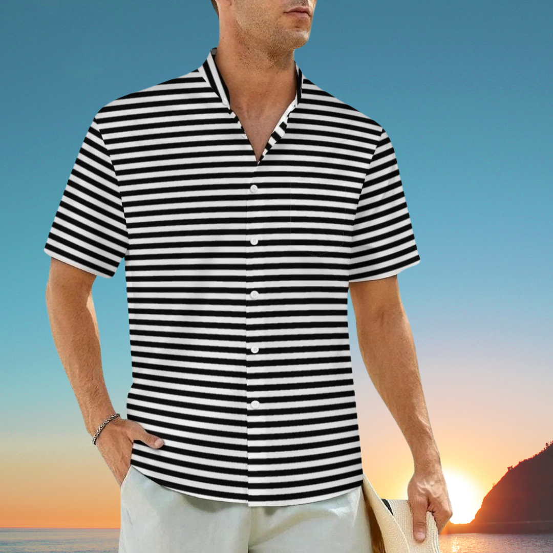 2.Men's Casual Funky Art Short Sleeve Collared Beach Shirts Collection - ALOE WINGS STORE