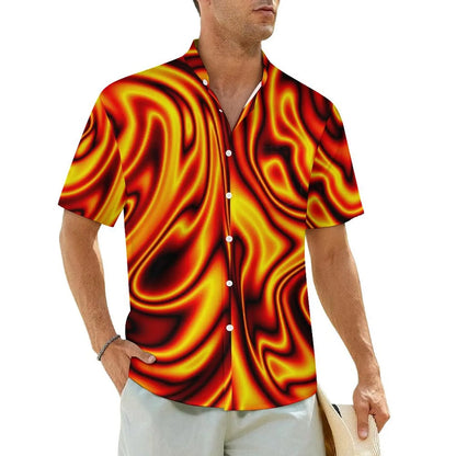 1.Men's Casual Funky Art Short Sleeve Collared Beach Shirts Collection - ALOE WINGS STORE