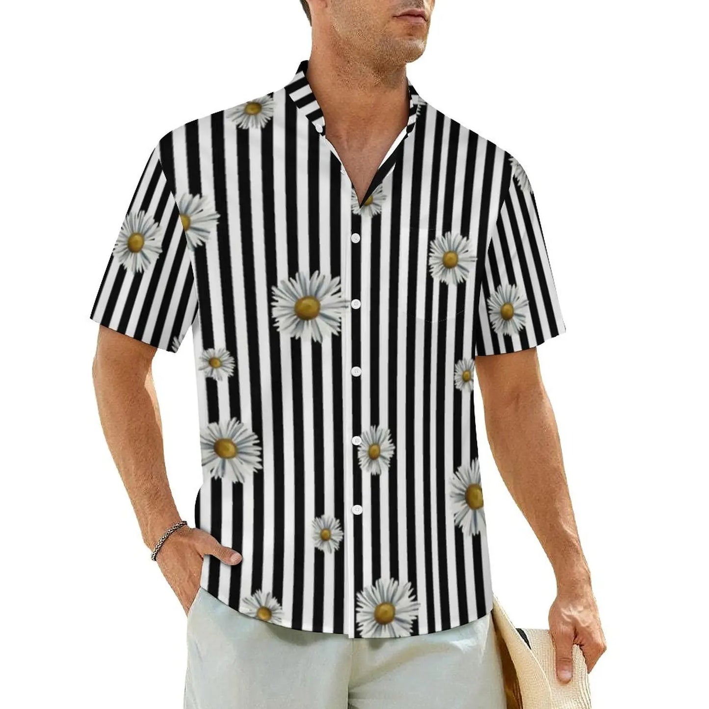 1.Men's Casual Funky Art Short Sleeve Collared Beach Shirts Collection - ALOE WINGS STORE