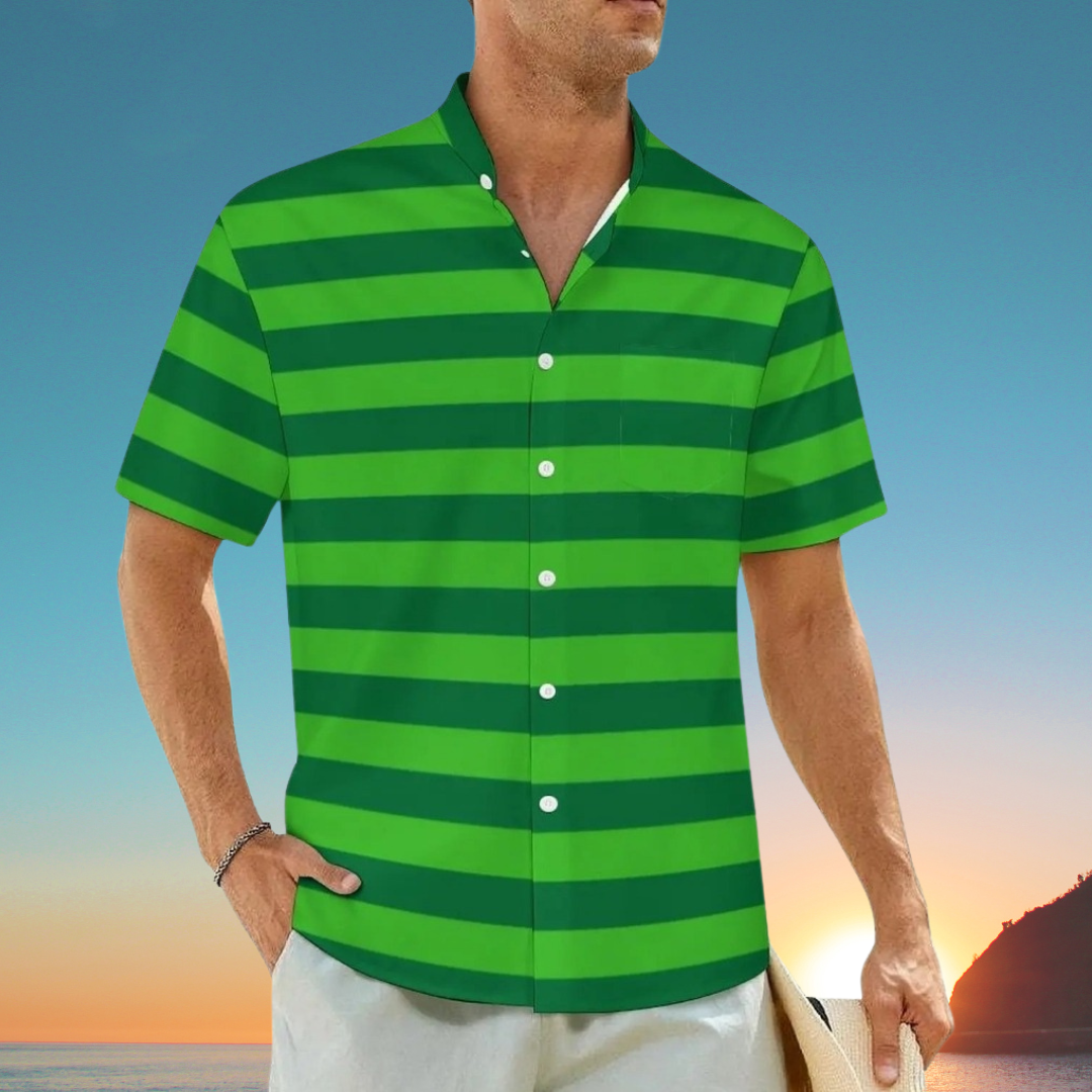 1.Men's Casual Funky Art Short Sleeve Collared Beach Shirts Collection - ALOE WINGS STORE