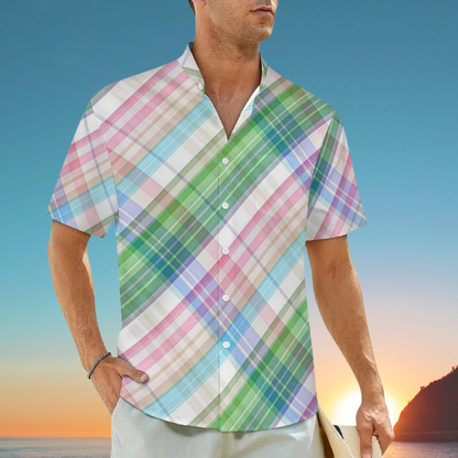 1.Men's Casual Funky Art Short Sleeve Collared Beach Shirts Collection - ALOE WINGS STORE