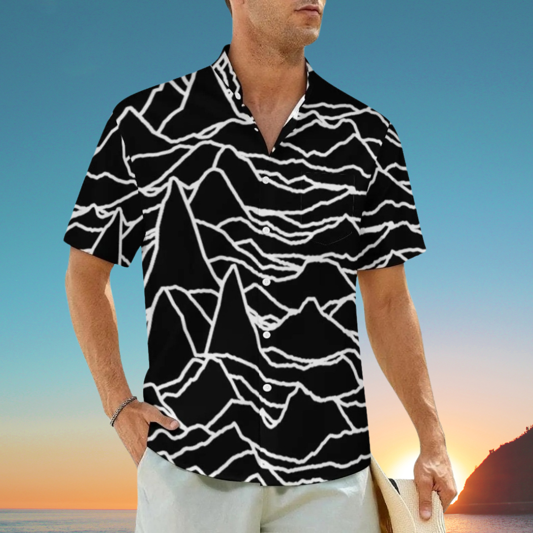 1.Men's Casual Funky Art Short Sleeve Collared Beach Shirts Collection - ALOE WINGS STORE