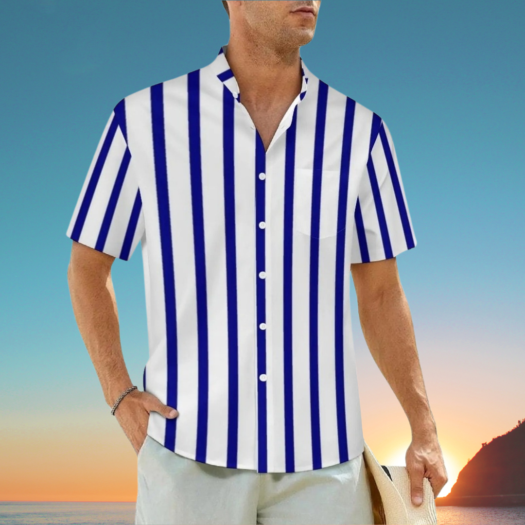 1.Men's Casual Funky Art Short Sleeve Collared Beach Shirts Collection - ALOE WINGS STORE