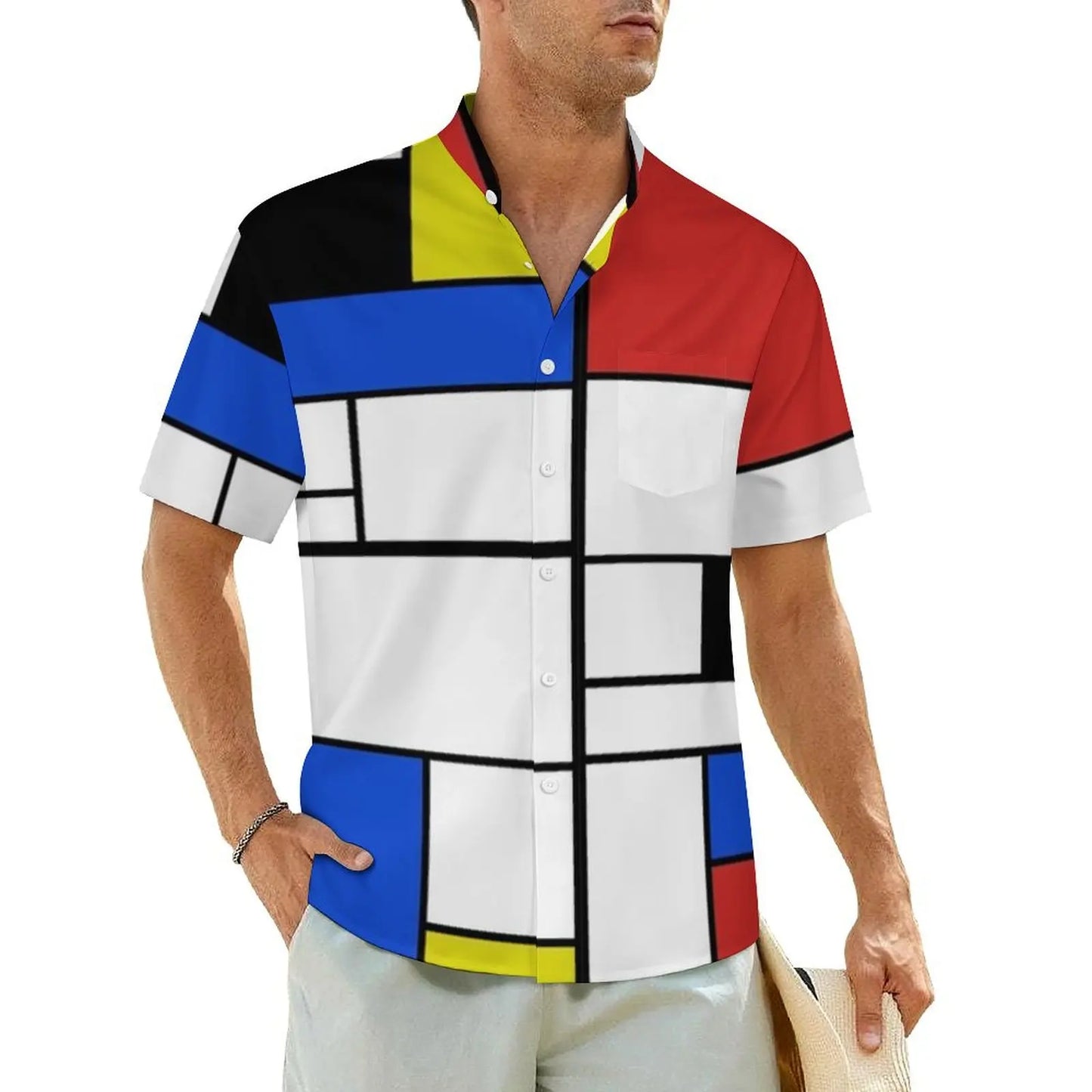3.Men's Casual Funky Art Short Sleeve Collared Beach Shirts Collection - ALOE WINGS STORE