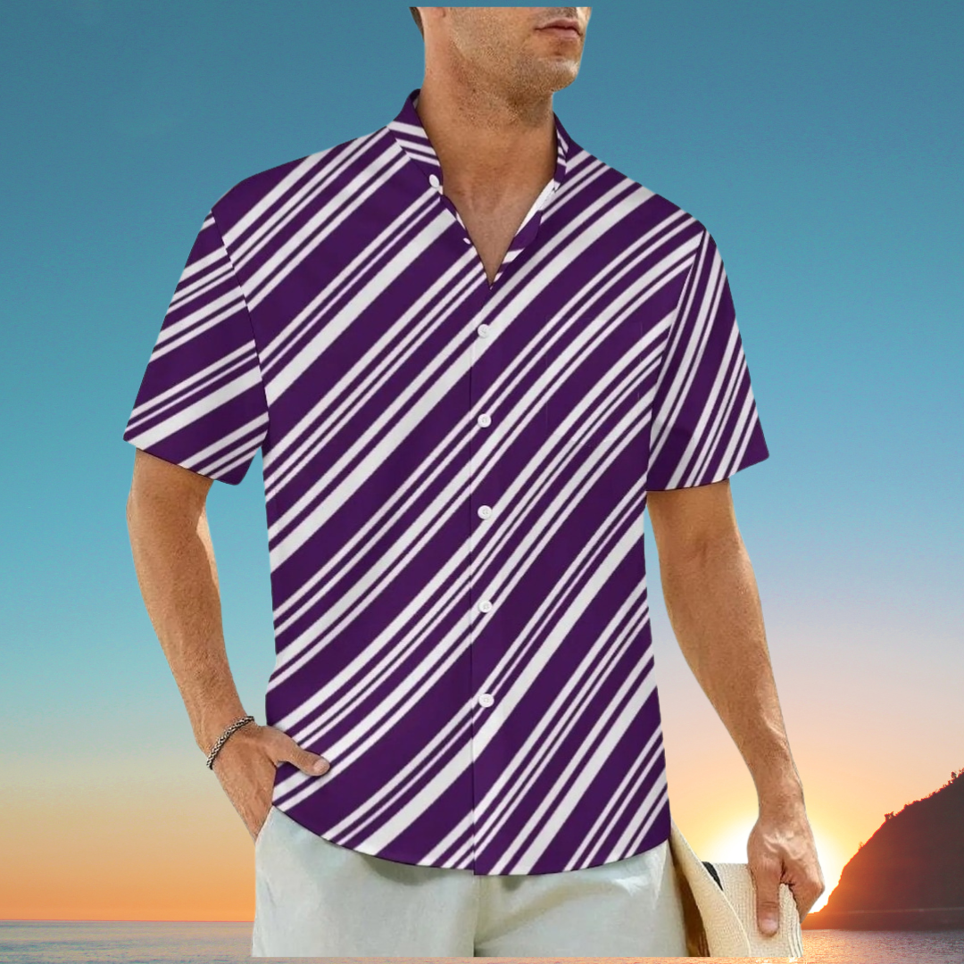 3.Men's Casual Funky Art Short Sleeve Collared Beach Shirts Collection - ALOE WINGS STORE