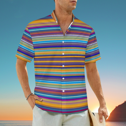 3.Men's Casual Funky Art Short Sleeve Collared Beach Shirts Collection - ALOE WINGS STORE