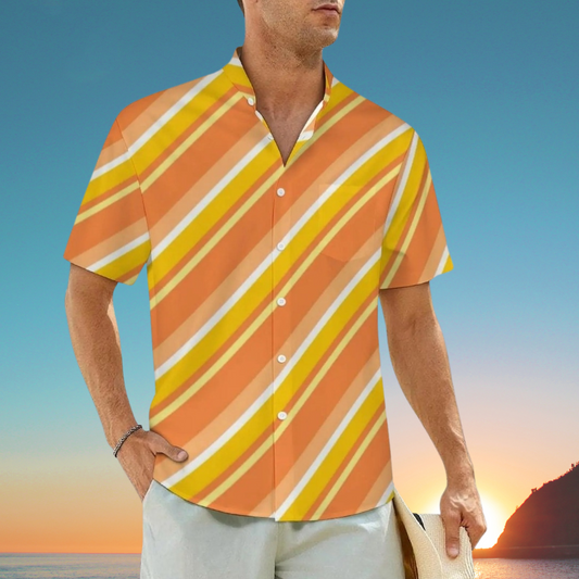 3.Men's Casual Funky Art Short Sleeve Collared Beach Shirts Collection - ALOE WINGS STORE