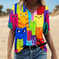 1.Chic & Playful 3D Cat Print T-Shirts - ALOE WINGS STORE