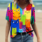 2.Chic & Playful 3D Cat Print T-Shirt - ALOE WINGS STORE