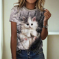 Artistic 3D Printed Cute Cat T-Shirt Collection - ALOE WINGS STORE