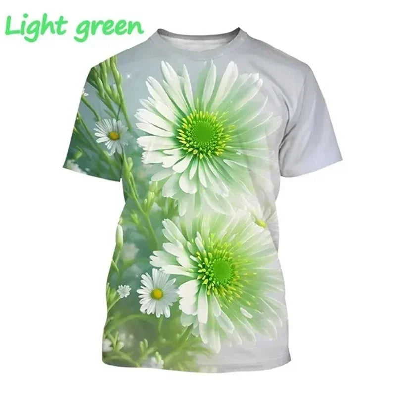 3.Unisex Chrysanthemum & Daisies 3D  T-Shirts (XS-4XL) - ALOE WINGS STORE
