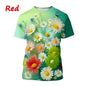 3.Unisex Chrysanthemum & Daisies 3D  T-Shirts (XS-4XL) - ALOE WINGS STORE