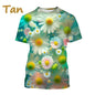 3.Unisex Chrysanthemum & Daisies 3D  T-Shirts (XS-4XL) - ALOE WINGS STORE