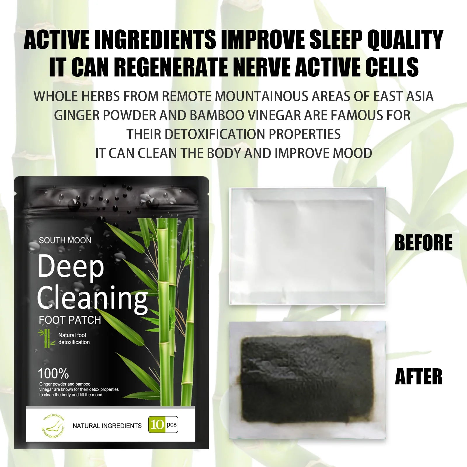 (10 Pads) Deep Cleansing All-Natural Detoxifying Bamboo Foot Pads - ALOE WINGS STORE