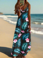 Women's Elegant Vintage Sleeveless V-Neck Halter Summer Dress Collection - ALOE WINGS STORE
