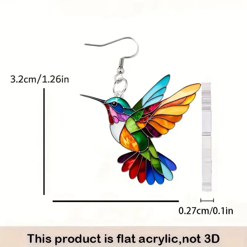 Vibrant Hummingbird Eardrop Earrings - ALOE WINGS STORE