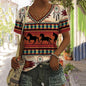 Western Ethnic Styles V-Neck T-Shirts Collecton (S-3XL) - ALOE WINGS STORE