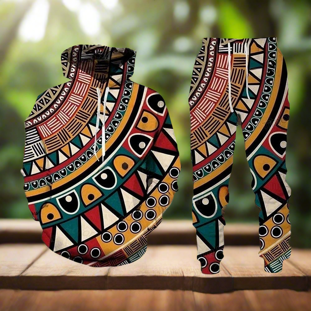 Unisex Ethnic Mandala Print 2-Piece Tracksuit Set [SELECTION] - ALOE WINGS STORE