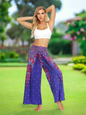 Women's Ethnic Style Wide-Leg Trousers with Side Slit - ALOE WINGS STORE
