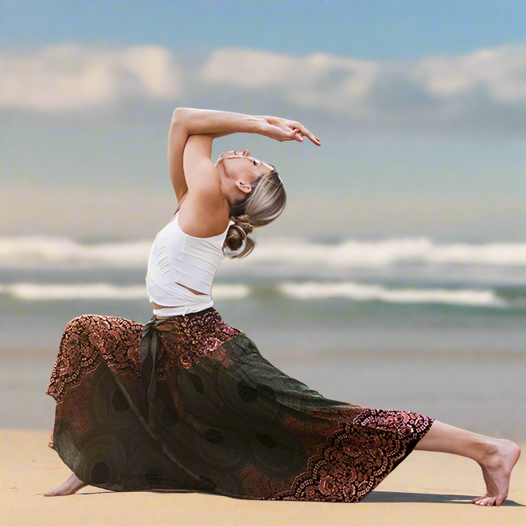 Women's Boho Floral Maxi Skirts – Beachwear, Elastic Waist, Halter Bandage Style - ALOE WINGS STORE