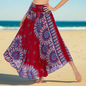 Women's Boho Floral Maxi Skirts – Beachwear, Elastic Waist, Halter Bandage Style - ALOE WINGS STORE