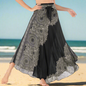 Women's Boho Floral Maxi Skirts – Beachwear, Elastic Waist, Halter Bandage Style - ALOE WINGS STORE