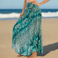 Women's Boho Floral Maxi Skirts – Beachwear, Elastic Waist, Halter Bandage Style - ALOE WINGS STORE