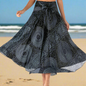 Women's Boho Floral Maxi Skirts – Beachwear, Elastic Waist, Halter Bandage Style - ALOE WINGS STORE