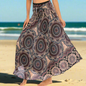 Women's Boho Floral Maxi Skirts – Beachwear, Elastic Waist, Halter Bandage Style - ALOE WINGS STORE