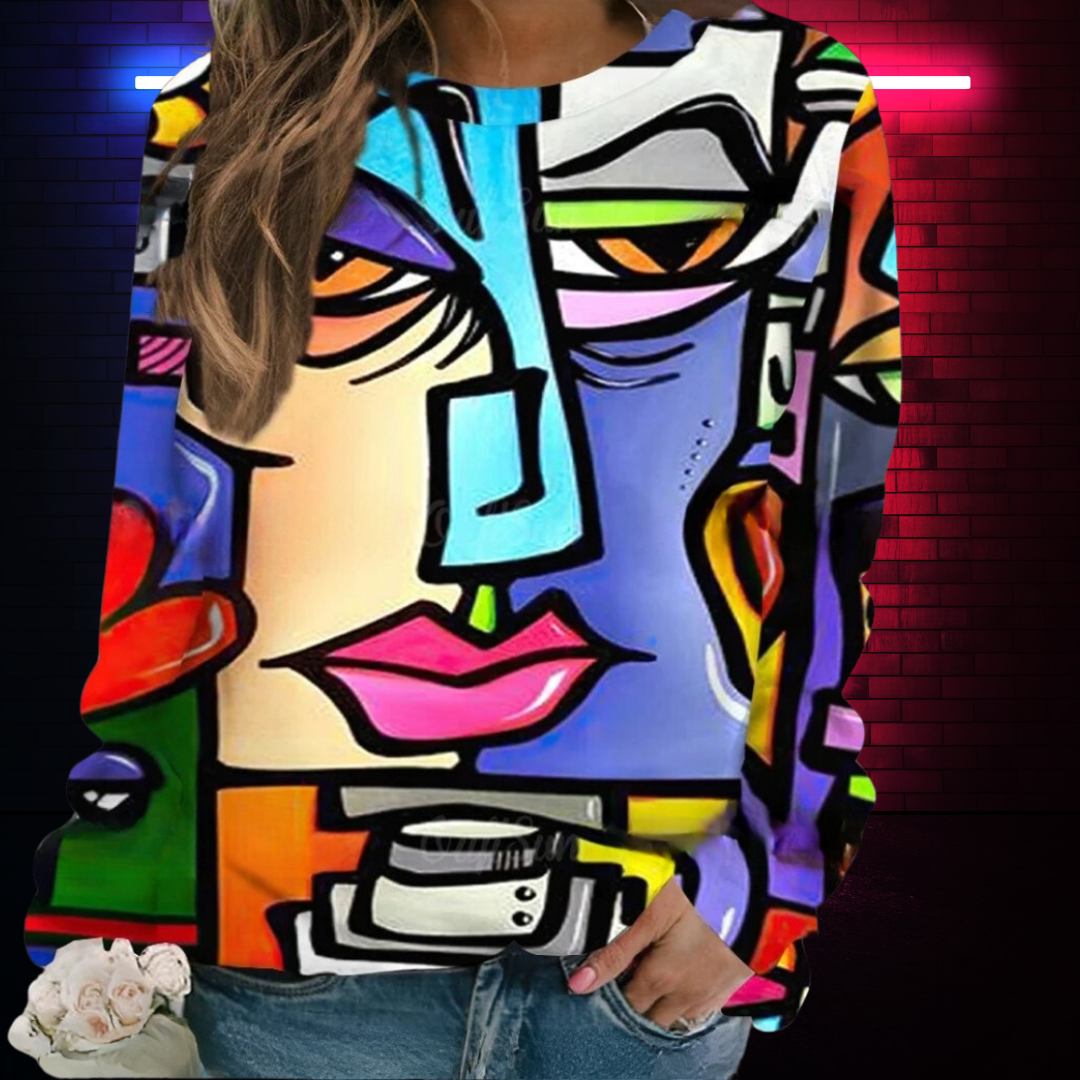 Unisex Geometric Abstract Face Art Sweatshirt Collection (Sizes S to XXXL) - Ltd Time Only! - ALOE WINGS STORE
