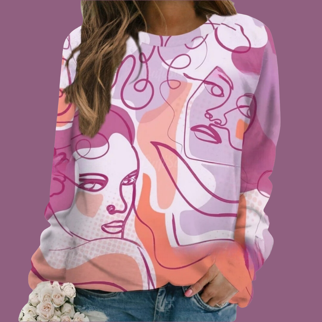 Unisex Geometric Abstract Face Art Sweatshirt Collection (Sizes S to XXXL) - Ltd Time Only! - ALOE WINGS STORE