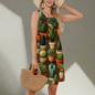 Elegant Sleeveless Knee-Length Dress Collection with Animal and Plant Prints - ALOE WINGS STORE