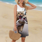 Elegant Sleeveless Knee-Length Dress Collection with Animal and Plant Prints - ALOE WINGS STORE