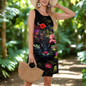 Elegant Sleeveless Knee-Length Dress Collection with Animal and Plant Prints - ALOE WINGS STORE