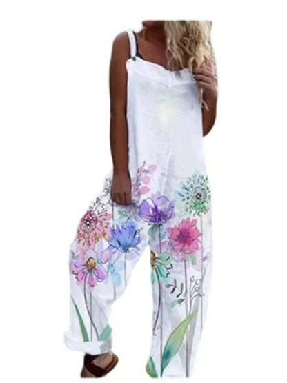 2.Retro Rebel Floral Jumpsuit – Strappy Street Style Romper Collection - ALOE WINGS STORE